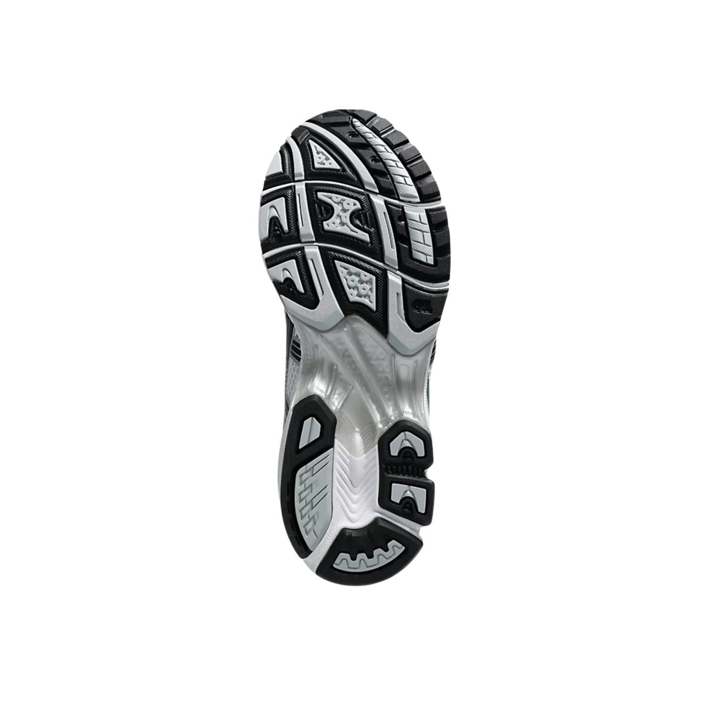 ASICS Kayano 14 White Fjord Grey – vue semelle des baskets rétro-tech avec semelle extérieure en gomme antidérapante