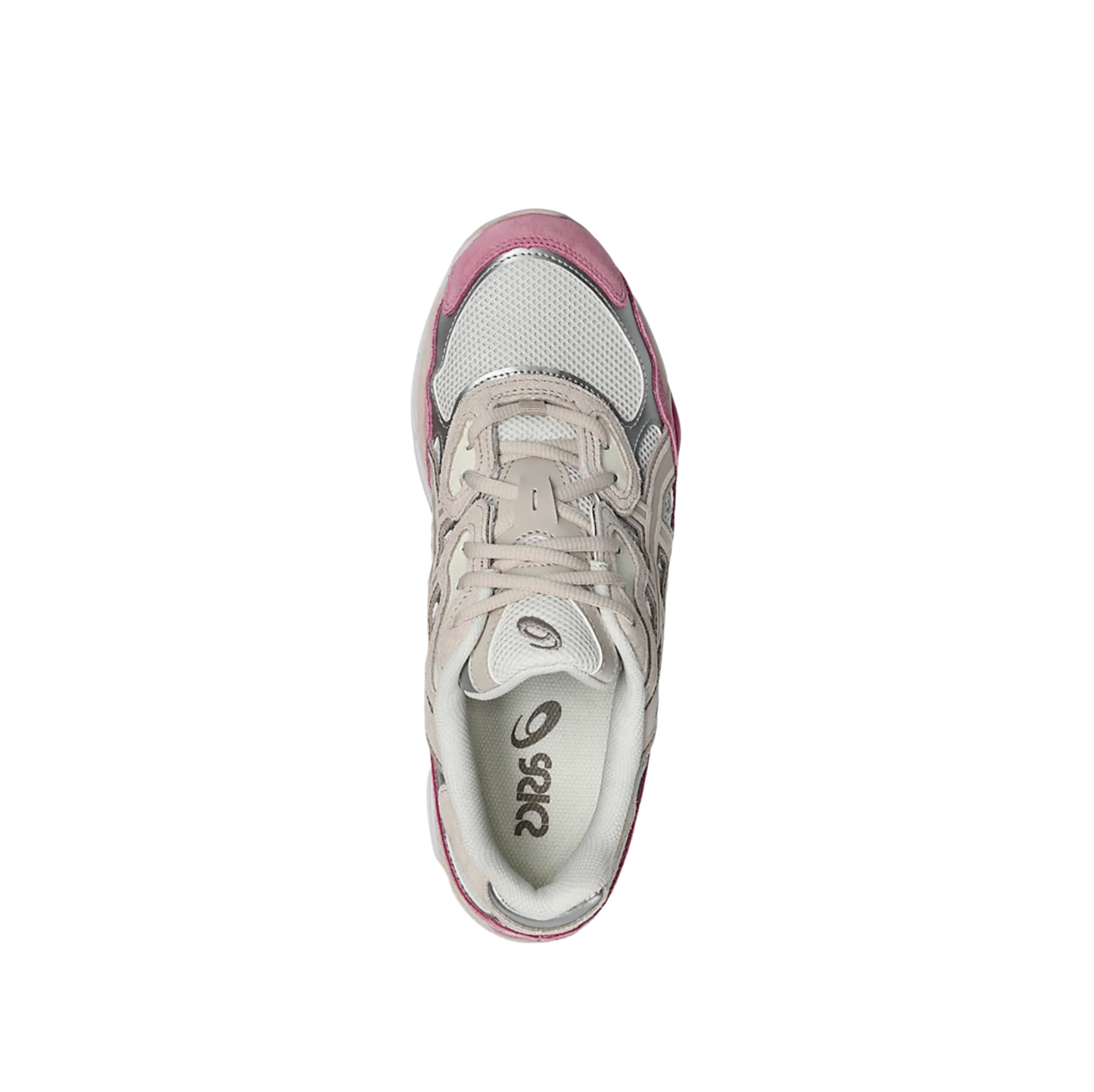 ASICS GEL NYC Cream Mineral Beige – vue du dessus avec lacets crème, tige structurée multicouche et finitions premium