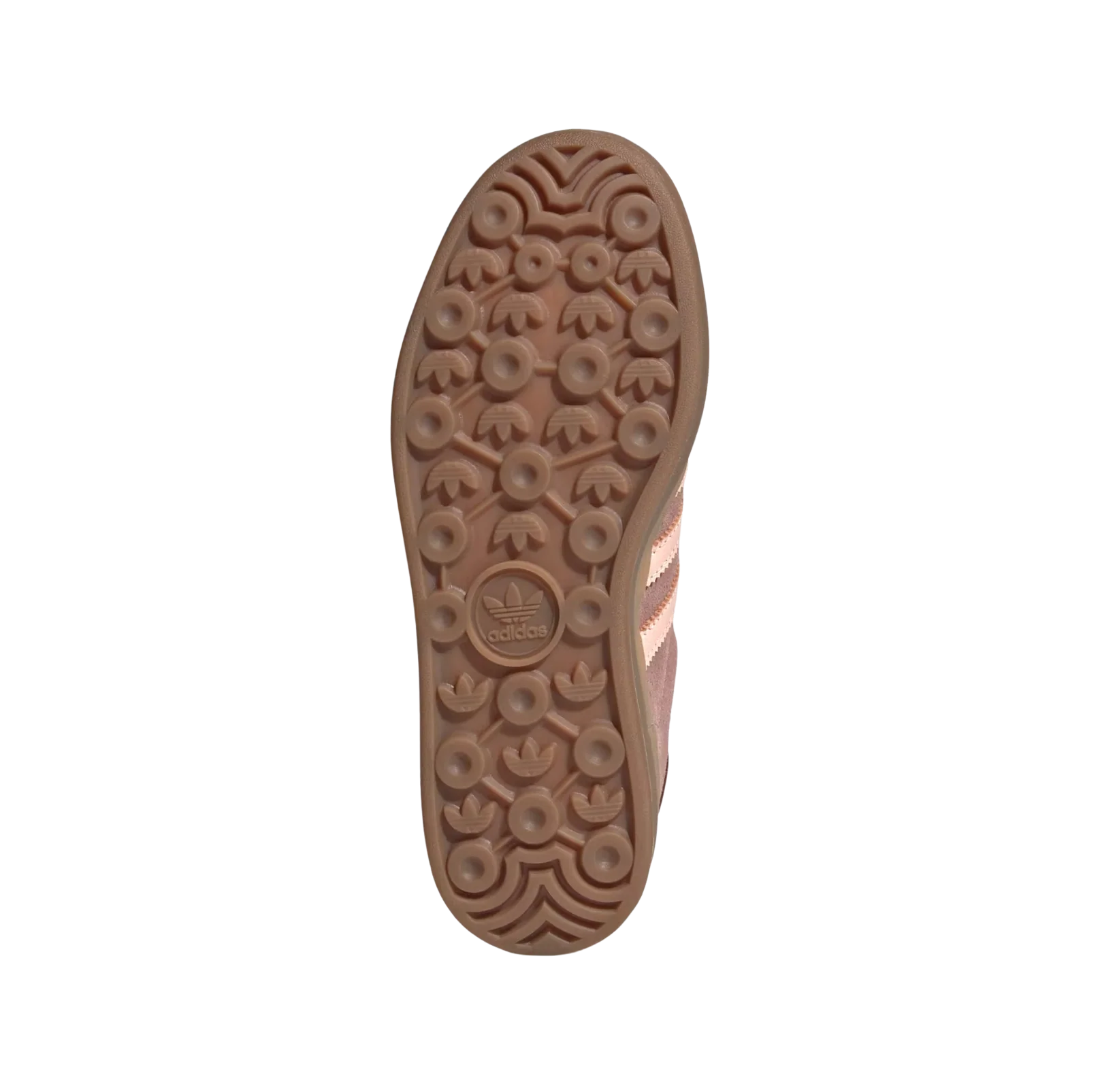 Adidas Gazelle Bold Clay – vue semelle des baskets rétro en suède avec plateforme gomme translucide