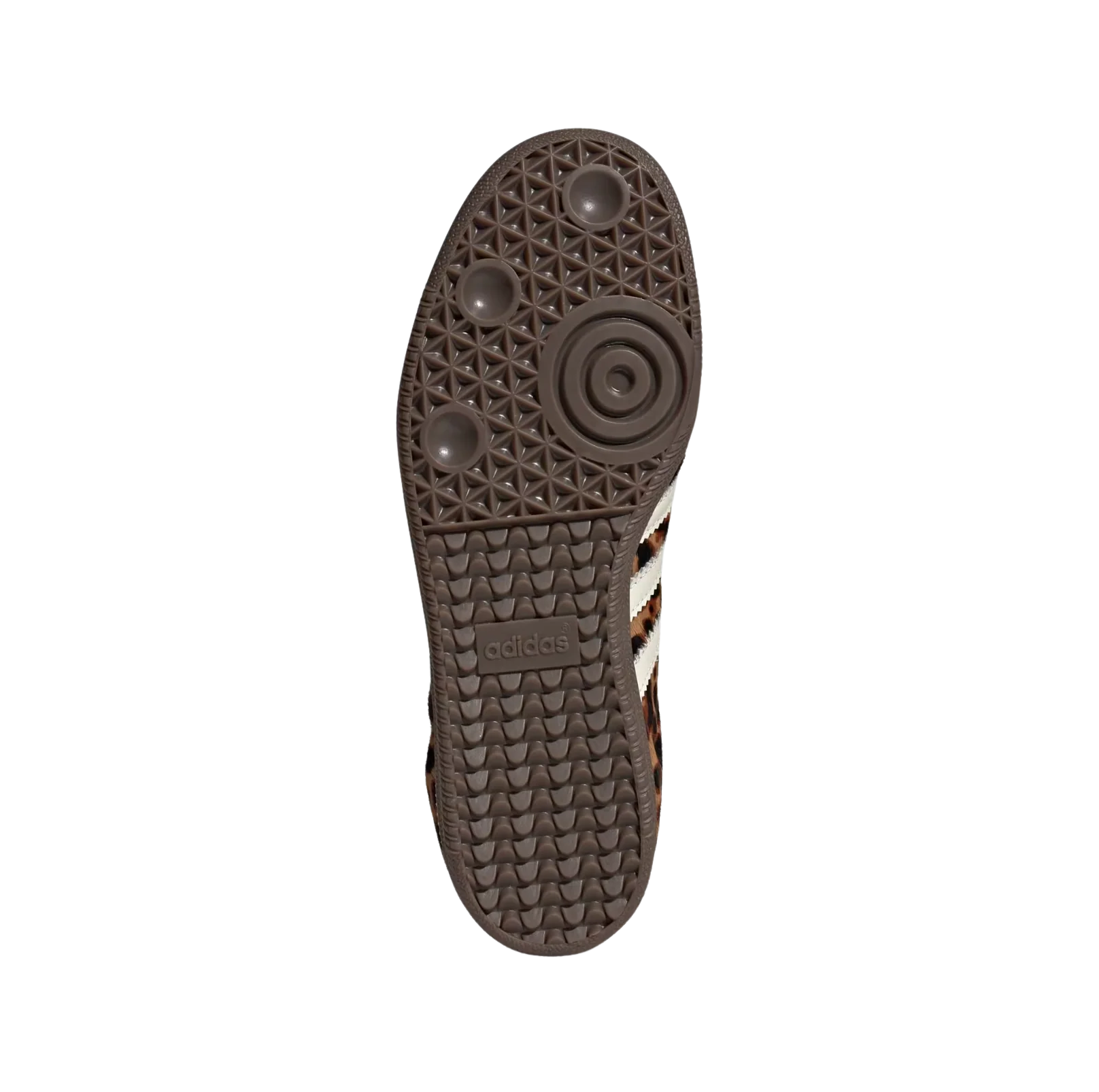 Adidas Samba OG Leopard – vue semelle des baskets rétro en pony hair imprimé léopard avec semelle gomme