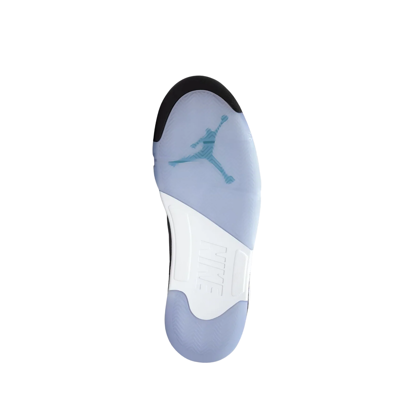 Jordan 5 OG Grape – vue semelle des baskets rétro avec logo Jumpman, semelle extérieure transparente et adhérence optimisée